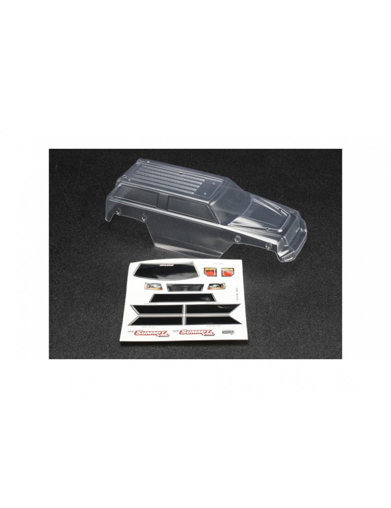 Traxxas Body, 1/16 Summit (clear, requires painting)/ grill, lights decal sheet