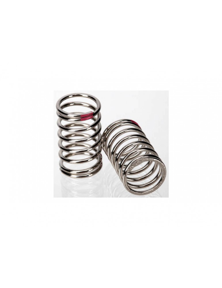 Traxxas Spring, shock (nickel finish) (GTR) (2.77 rate, pink) (2)