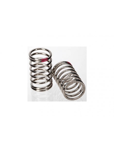 Traxxas Spring, shock (nickel finish) (GTR) (2.77 rate, pink) (2)