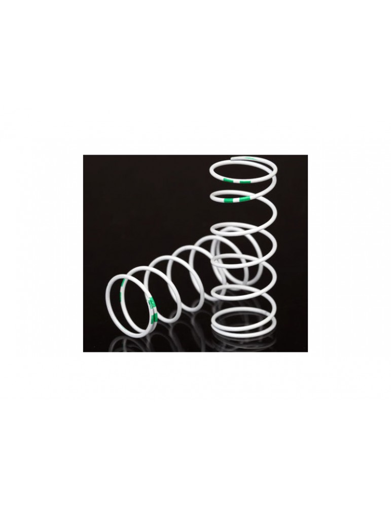 Traxxas Spring, shock, white (GTR long) (0.653 rate green) (2)
