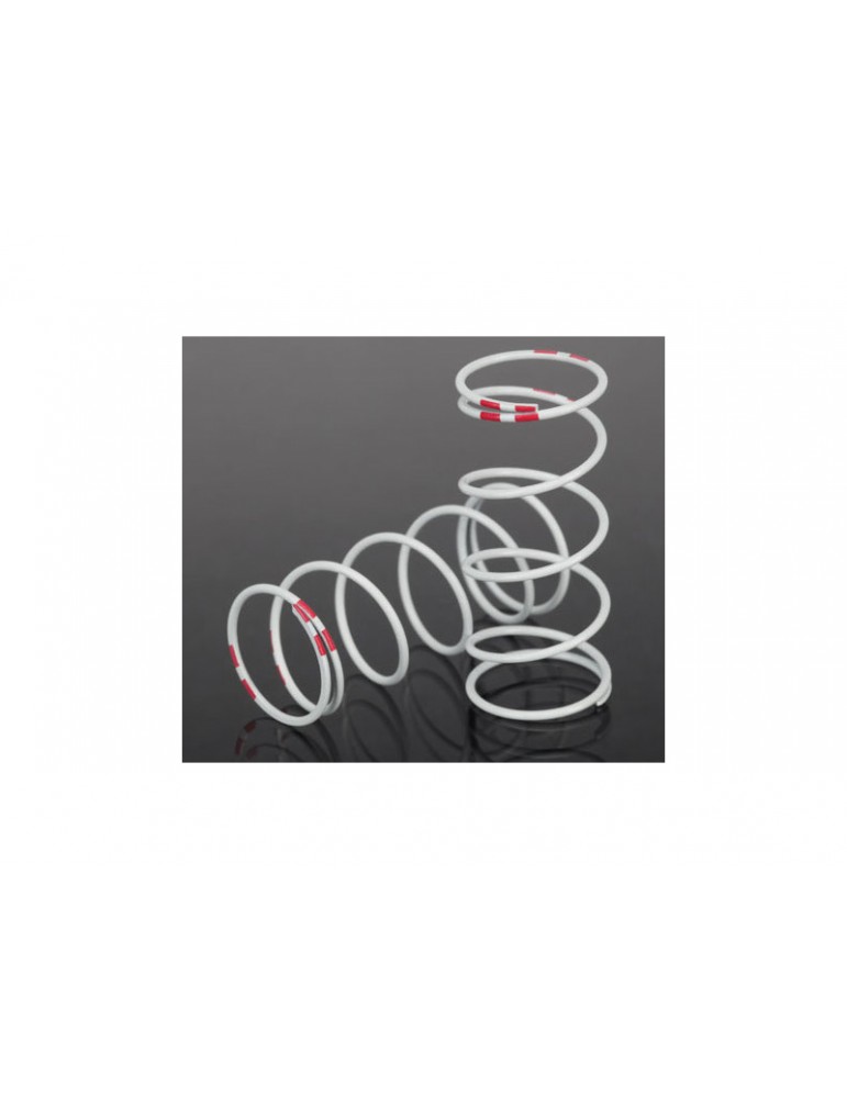 Traxxas Spring, shock, white (GTR long) (0.810 rate pink) (2)