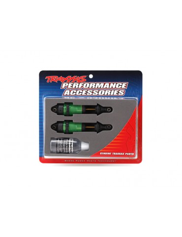 Traxxas Shocks, GTR long green-anodized, PTFE-coated bodies with TiN shafts (2)
