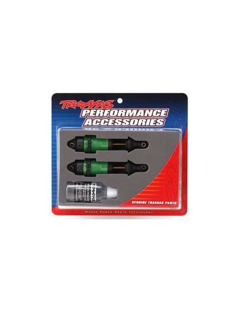 Traxxas Shocks, GTR long green-anodized, PTFE-coated bodies with TiN shafts (2)
