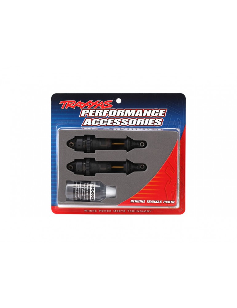 Traxxas Shocks, GTR long hard-anodized, PTFE-coated, TiN shafts (2)