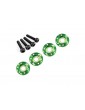 Traxxas Wheel nut washer, machined aluminum, green/ 3x12mm CS (4)