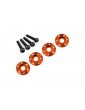 Traxxas Wheel nut washer, machined aluminum, orange/ 3x12mm CS (4)