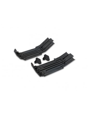 Traxxas Skidplate, front (1), rear (1)/ rubber impact cushion (2)