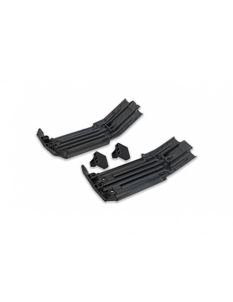 Traxxas Skidplate, front (1), rear (1)/ rubber impact cushion (2)