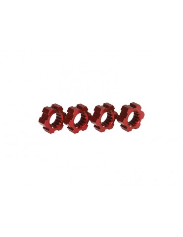 Traxxas Wheel hubs, hex, aluminum (red-anodized) (4)