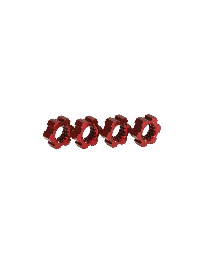 Traxxas Wheel hubs, hex, aluminum (red-anodized) (4)