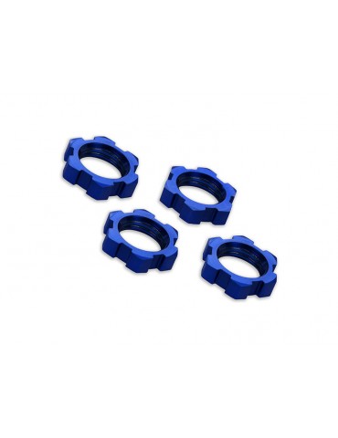 Traxxas Wheel nuts, splined, 17mm, serrated (blue-anodized) (4)