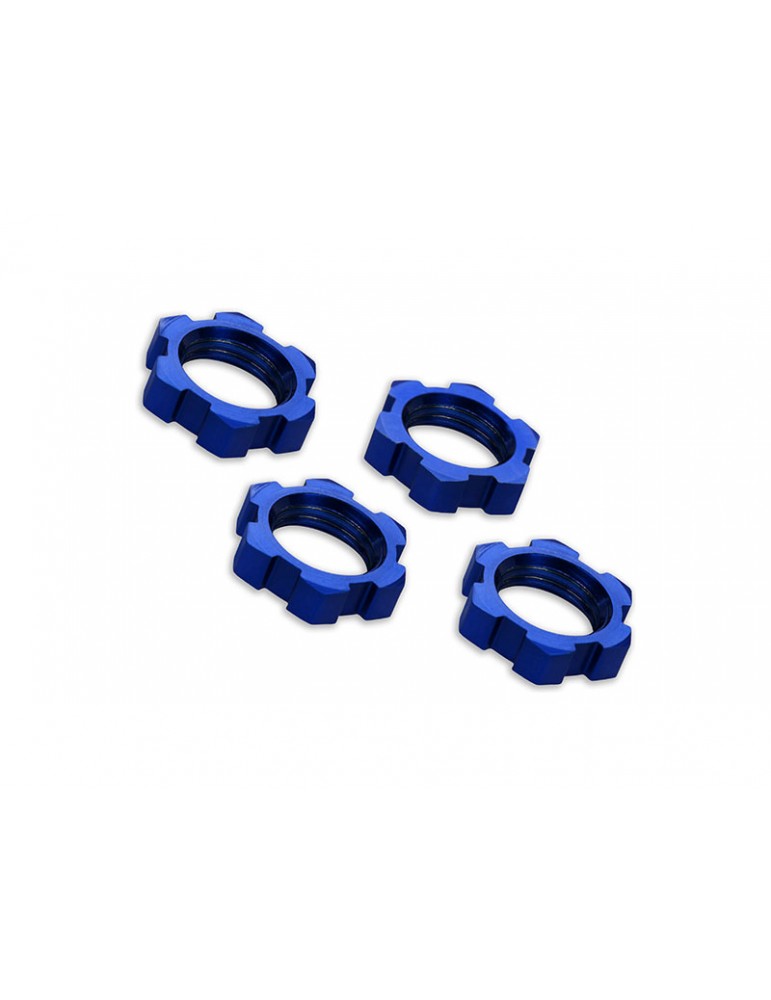 Traxxas Wheel nuts, splined, 17mm, serrated (blue-anodized) (4)