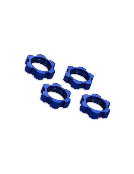 Traxxas Wheel nuts, splined, 17mm, serrated (blue-anodized) (4)