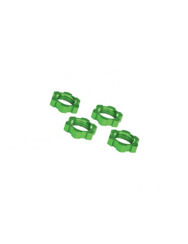 Traxxas Wheel nuts, splined, 17mm, serrated (green-anodized) (4)