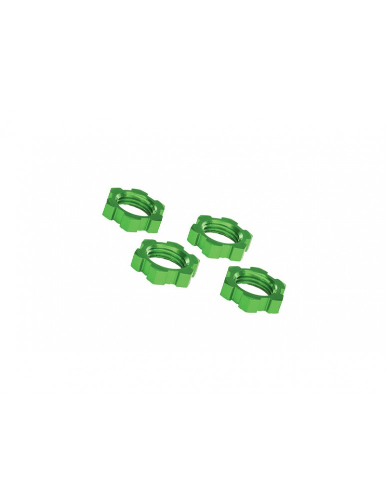 Traxxas Wheel nuts, splined, 17mm, serrated (green-anodized) (4)