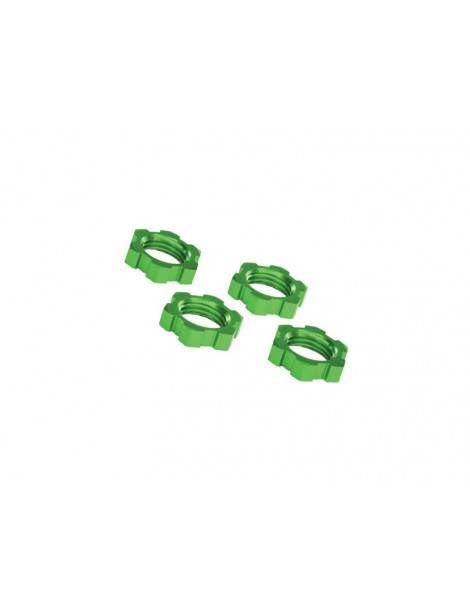Traxxas Wheel nuts, splined, 17mm, serrated (green-anodized) (4)