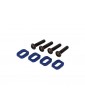 Traxxas Washers, motor mount, aluminum (blue-anodized) (4)/ 4x18mm BCS (4)