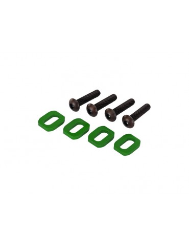 Traxxas Washers, motor mount, aluminum (green-anodized) (4)/ 4x18 BCS (4)