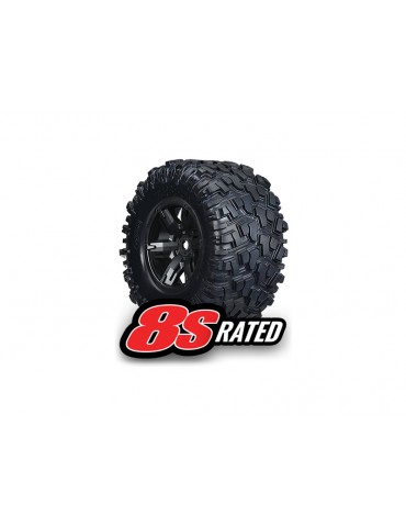 Traxxas Tires & wheels 4.3/5.7", X-Maxx black wheels, Maxx AT tires (pair)