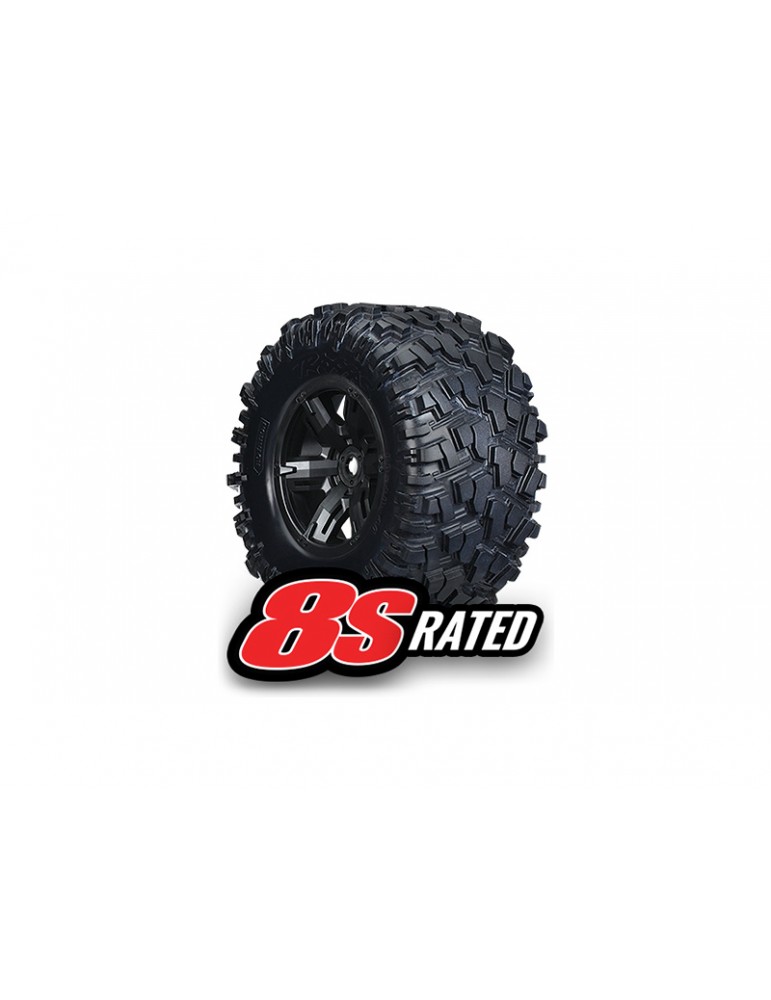Traxxas Tires & wheels 4.3/5.7", X-Maxx black wheels, Maxx AT tires (pair)