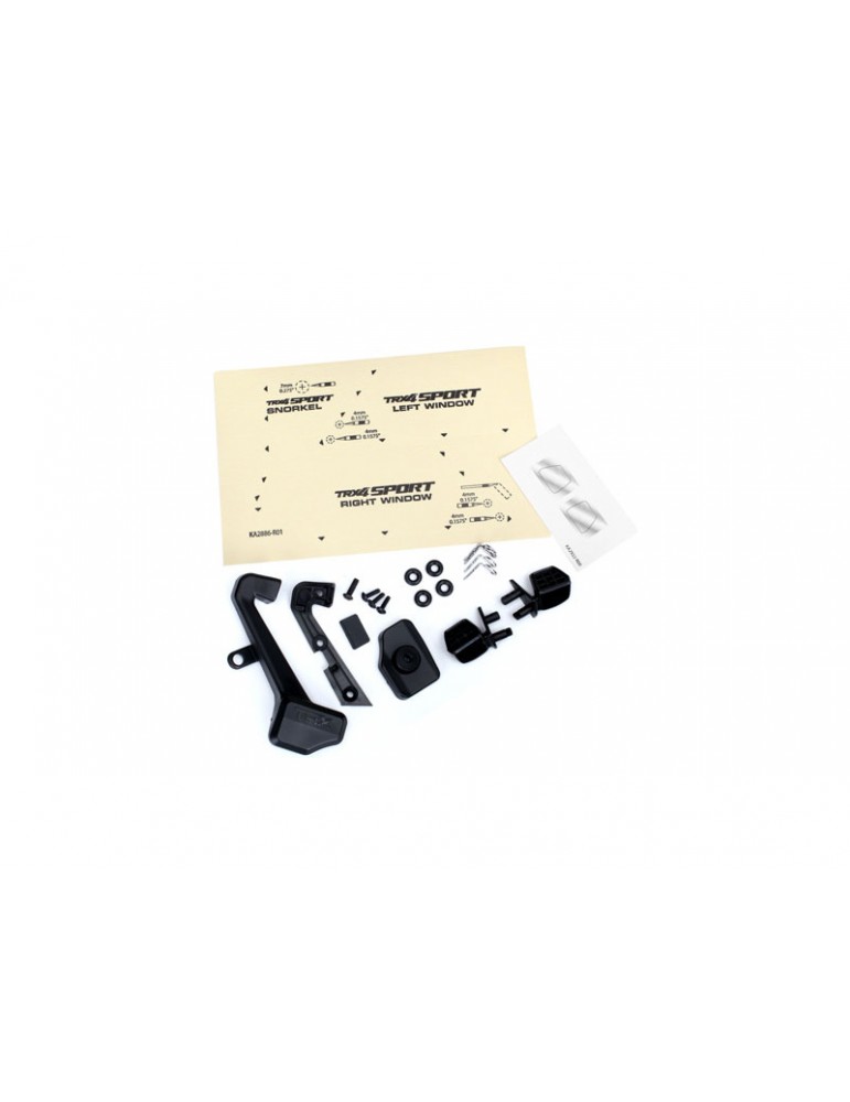 Traxxas Mirrors, side (left & right)/ snorkel/ mounting hardware
