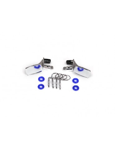 Traxxas Mirrors, side, chrome (left & right)/ o-rings (4)/ body clips (4)