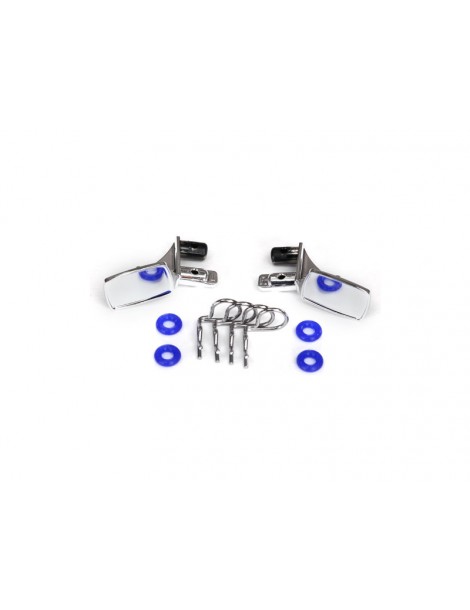 Traxxas Mirrors, side, chrome (left & right)/ o-rings (4)/ body clips (4)