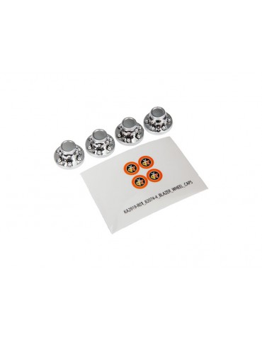 Traxxas Center caps, wheel (chrome) (4)/ decal sheet (requires 8255A)