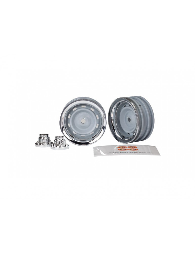 Traxxas Wheels, 1.9', chrome (2)/ center caps (2)/ decal sheet (requires 8255A)
