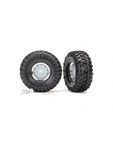 Traxxas Tires and wheels 1.9", chrome wheels, Canyon Trail tires (2) (requires 8255A)