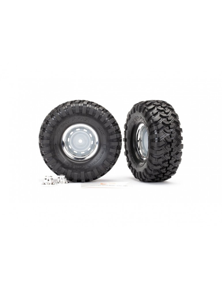 Traxxas Tires and wheels 1.9", chrome wheels, Canyon Trail tires (2) (requires 8255A)