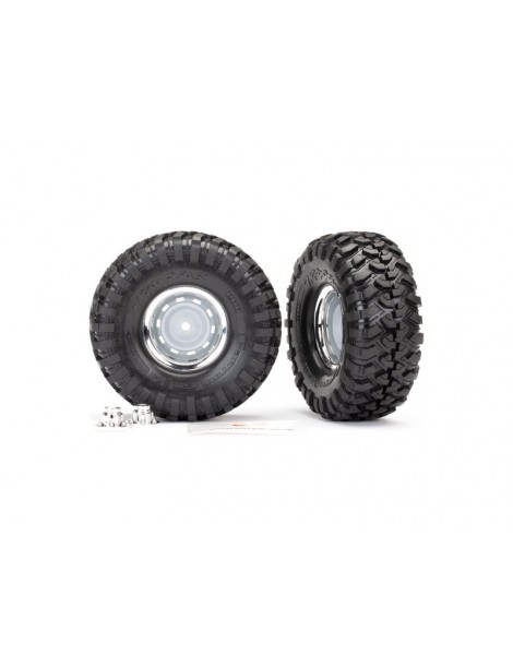 Traxxas Tires and wheels 1.9", chrome wheels, Canyon Trail tires (2) (requires 8255A)