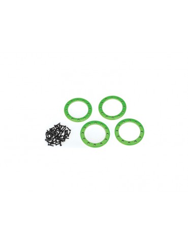 Traxxas Beadlock rings, green 2.2" (aluminum) (4)