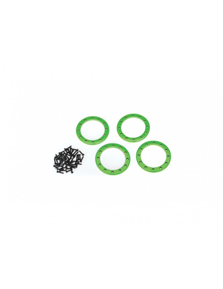 Traxxas Beadlock rings, green 2.2" (aluminum) (4)