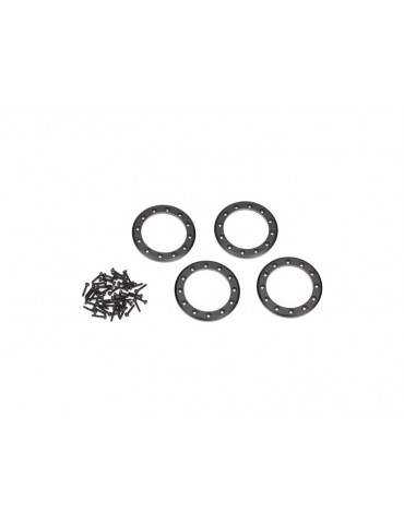 Traxxas Beadlock rings, black 2.2" (aluminum) (4)