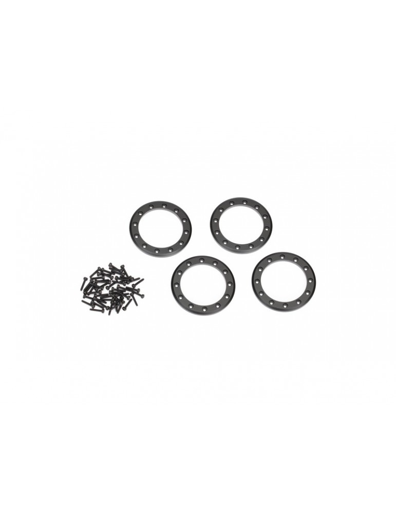Traxxas Beadlock rings, black 2.2" (aluminum) (4)