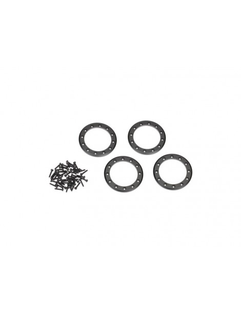 Traxxas Beadlock rings, black 2.2" (aluminum) (4)