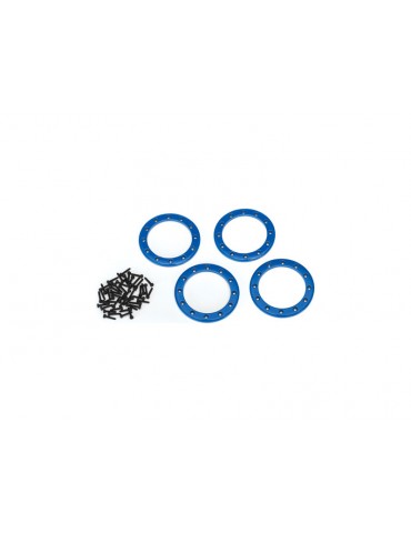 Traxxas Beadlock rings, blue 2.2" (aluminum) (4)