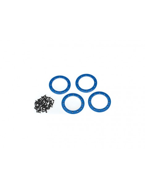 Traxxas Beadlock rings, blue 2.2" (aluminum) (4)