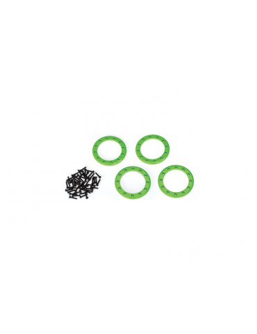 Traxxas Beadlock rings 1.9", green (aluminum) (4)