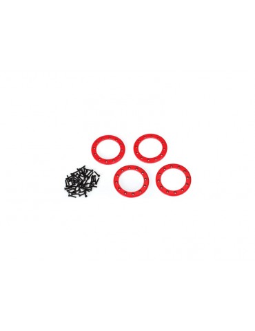 Traxxas Beadlock rings 1.9", red (aluminum) (4)