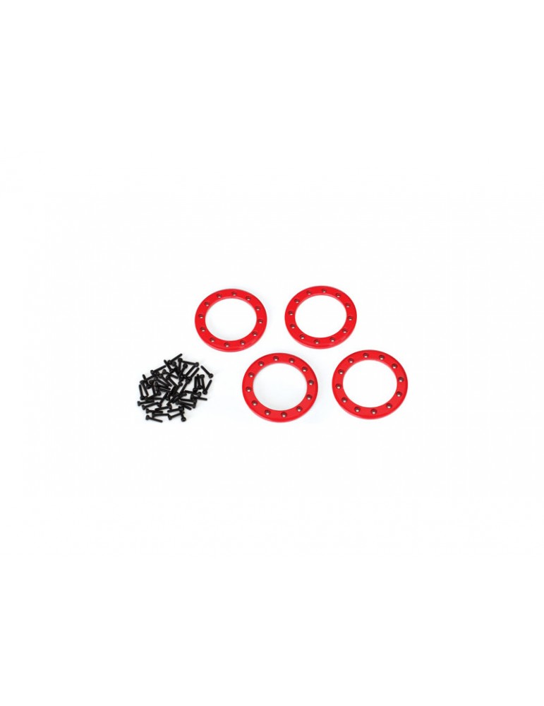 Traxxas Beadlock rings 1.9", red (aluminum) (4)