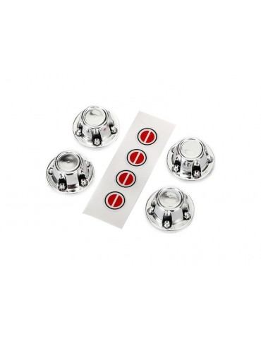 Traxxas Center caps, wheel (chrome) (4)/ decal sheet
