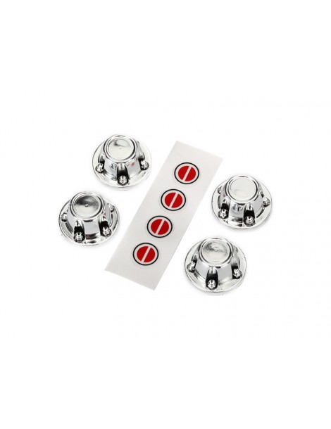 Traxxas Center caps, wheel (chrome) (4)/ decal sheet