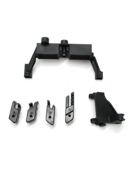 Traxxas Servo mount, 2-speed/ servo mount, T-Lock/ wire clips