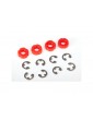 Traxxas Piston, damper (red) (4)/ e-clips (8)