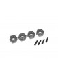 Traxxas Wheel hubs, 12mm hex, 6061-T6 aluminum (charcoal gray-anodized) (4)