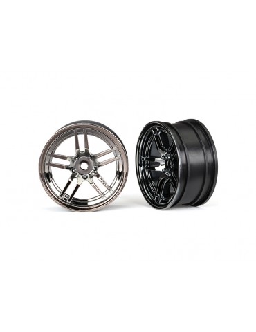 Traxxas Wheels 1.9", split-spoke, black chrome (2) (front)