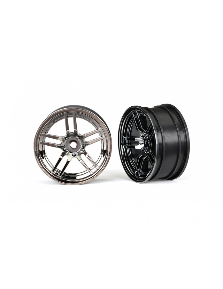 Traxxas Wheels 1.9", split-spoke, black chrome (2) (front)