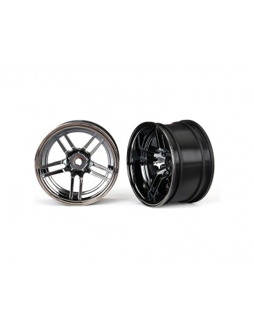 Traxxas Wheels 1.9", split-spoke, black chrome (2) (rear)